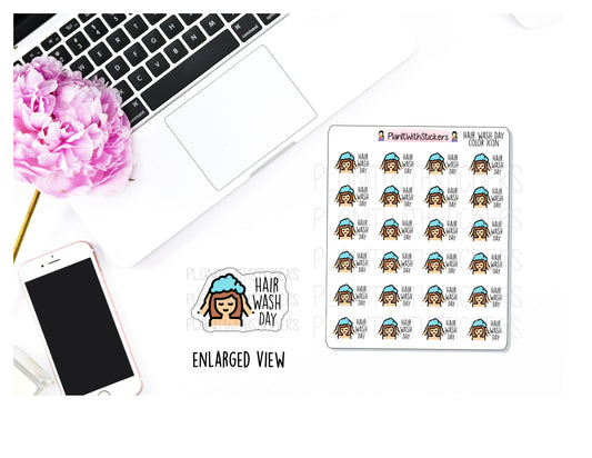 Hair Wash Day Reminder Icon Sticker