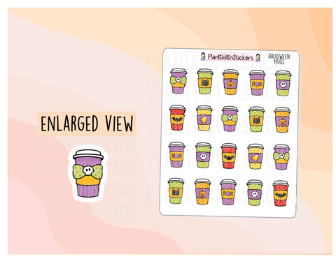 Halloween Cup Decoration Planner Stickers