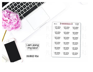 "I Am Doing My Best" Positive Affirmation Mental Health Stickers