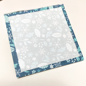 Blue Winter Foilage Premium Notepad - Made by Mama Chan