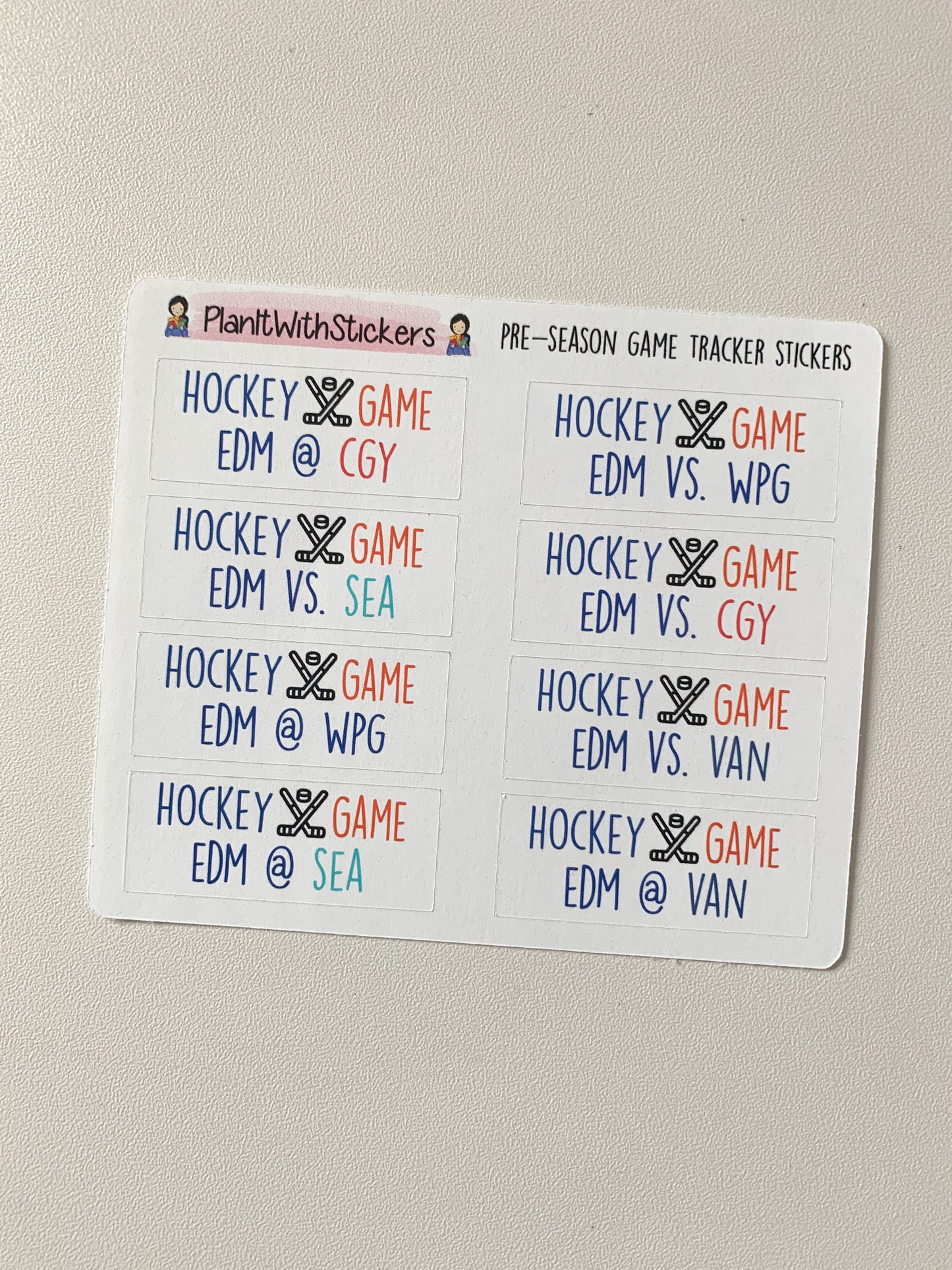 Canadian Hockey Team - 2024/25 - Hockey Game Tracker Stickers [NO DISCOUNT CODES PLEASE]