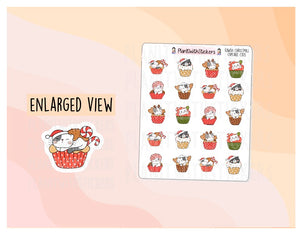 Kawaii Cat Cupcake Stickers