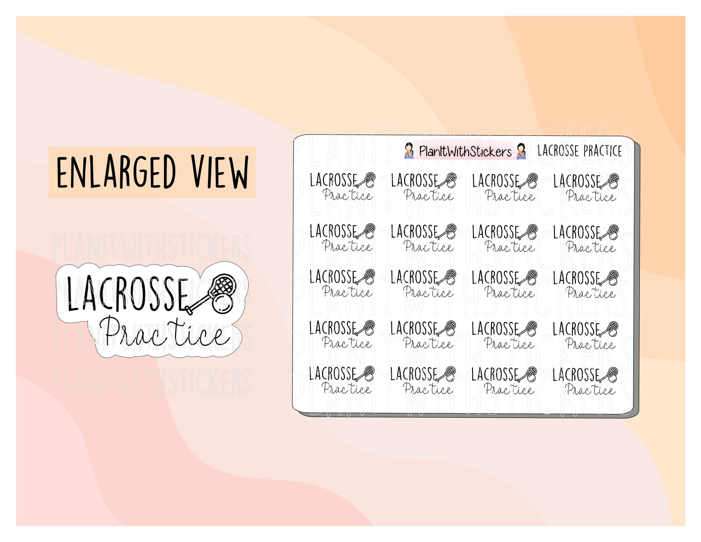 Lacrosse Practice Stickers