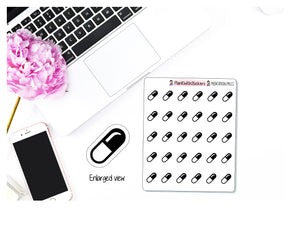 Medication Pill Icon Reminder Sticker for , Plum Paper, Recollections, and similar planners