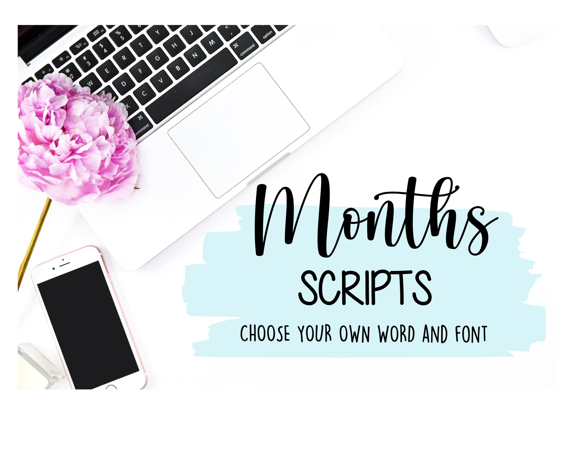 Months of the Year Script Header Stickers