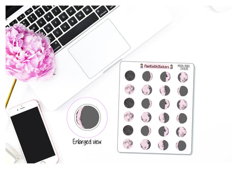 Moon Phase Tracker Stickers for , Plum Paper, and Other Similar Planners