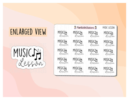 Music Lesson Tracker Stickers