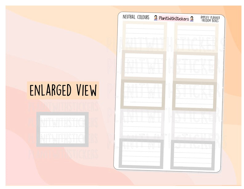 Neutral Coloured Freedom Boxes for Amplify Planner