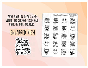 Positive Quote and Phrases Sampler (VERSION 3) Sticker Sheet for Planners