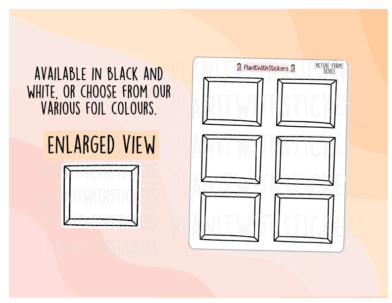 Box Frame Sticker Handdrawn Picture Frames Functional Box Stickers – PlanItWithStickers