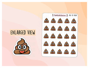 Pile of Poop / Shit Emoji Icon Sticker