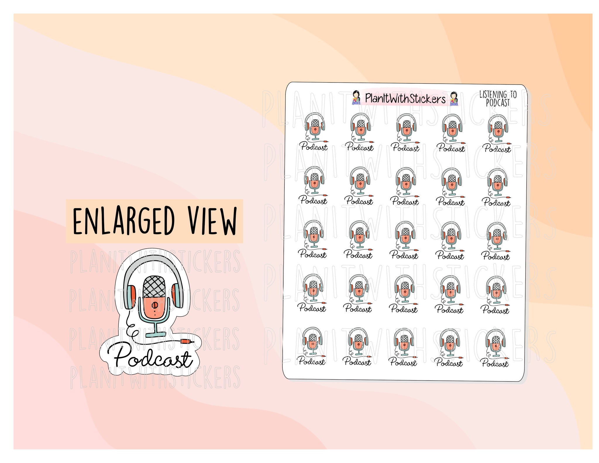 Podcast Stickers for Listening to Podcasts
