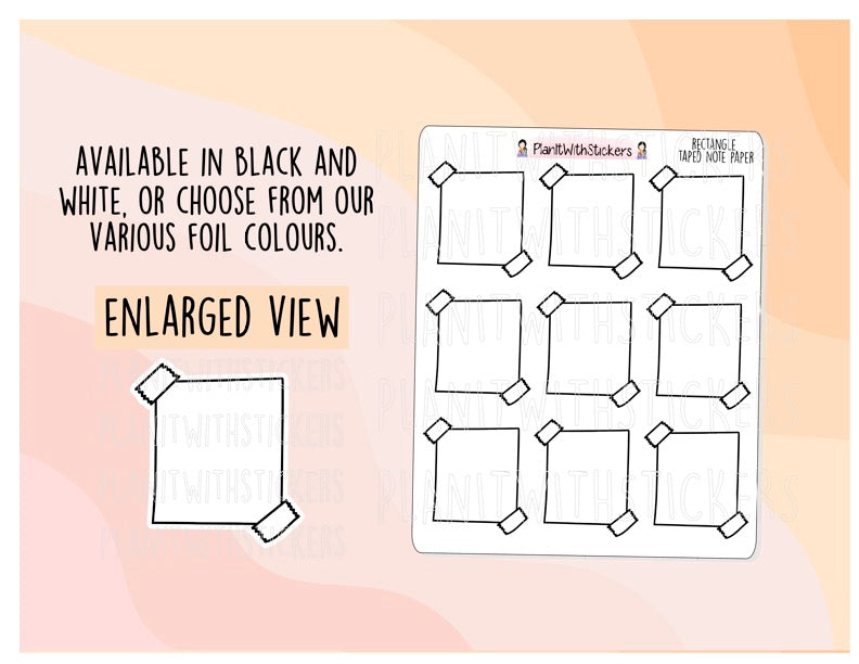 Rectangle Taped Note Paper Functional Stickers – PlanItWithStickers
