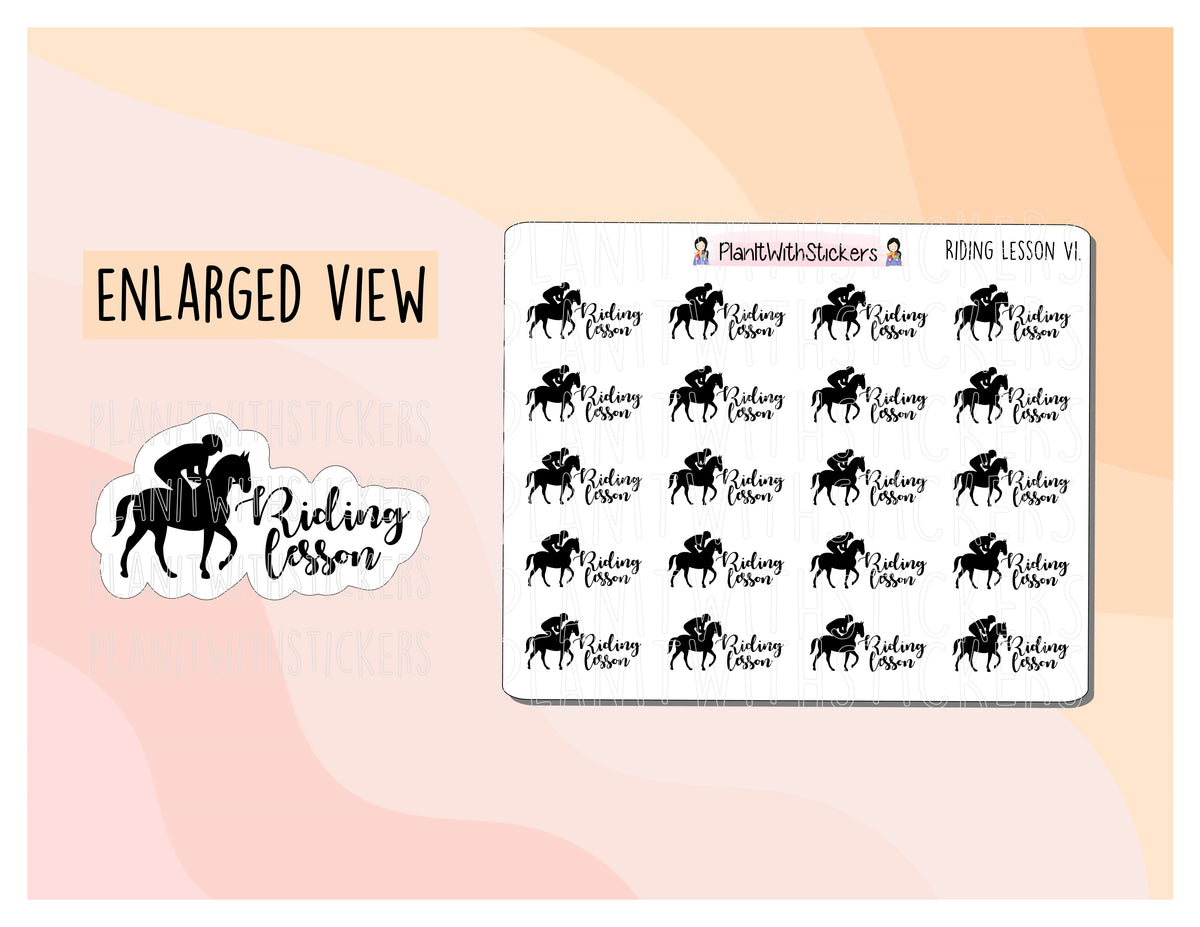Riding Lesson Horse Riding Equestrian Lesson Sticker (Version 1 ...