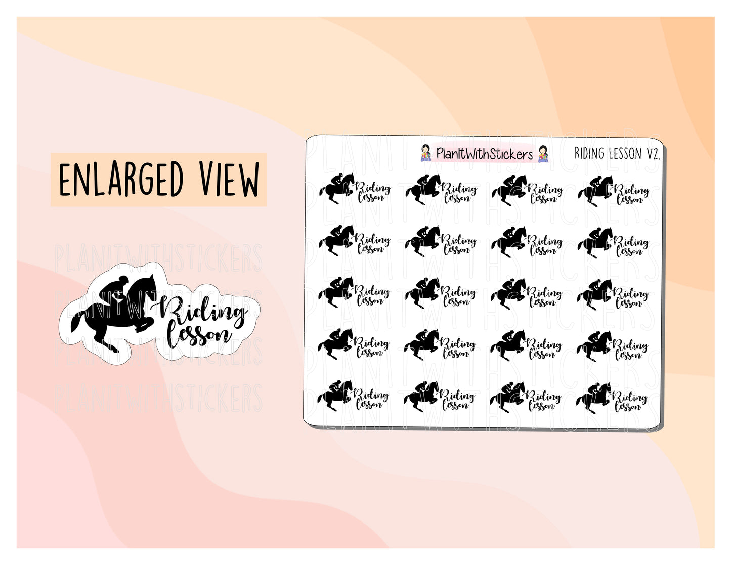 Riding Lesson Horse Riding Equestrian Lesson Sticker (Version 2)