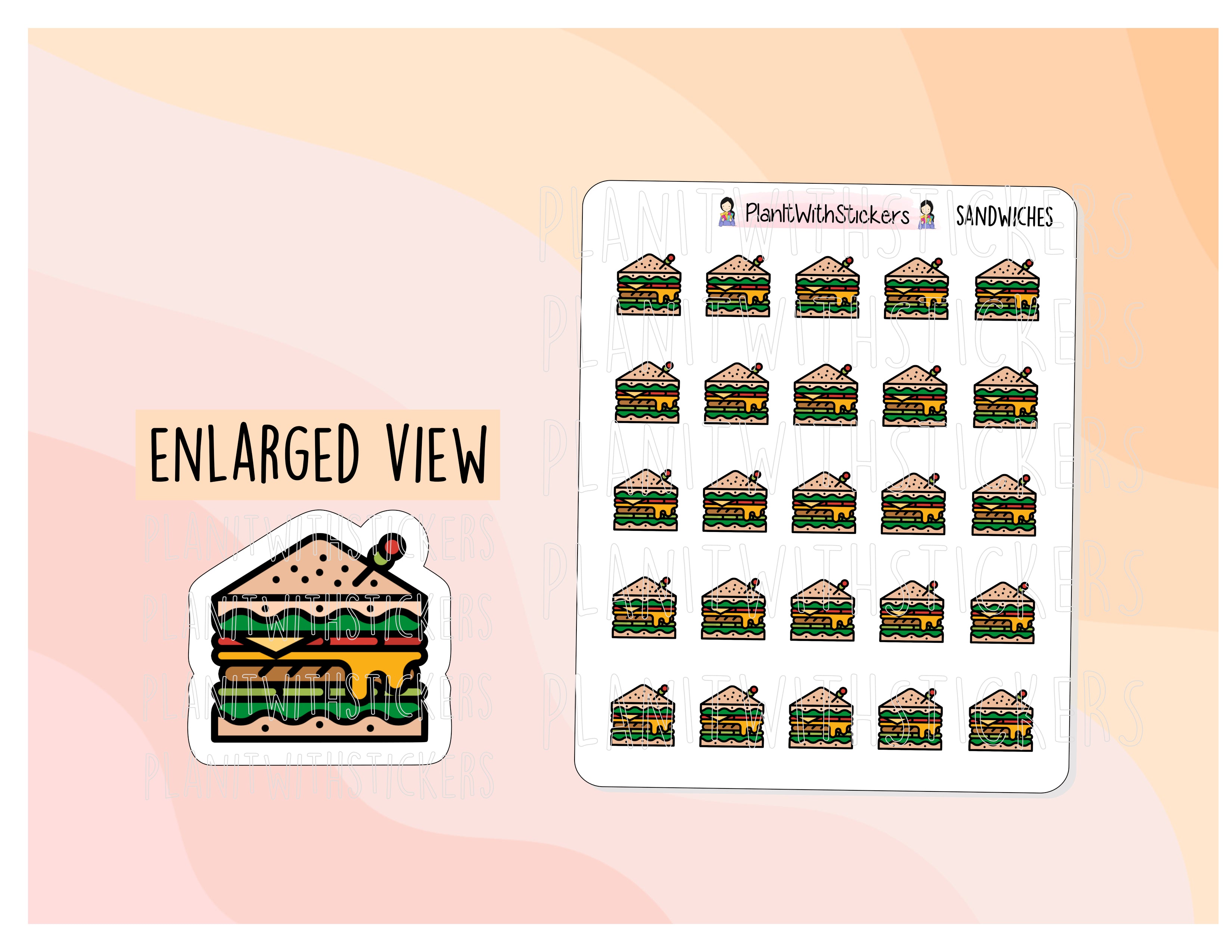 Sandwich Box Sticker Sandwich Decorative Food Icon Stickers – PlanItWithStickers