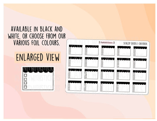 Scalloped Box Checklist / Check Box Stickers