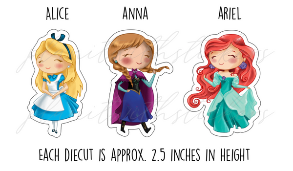 Princess Die Cut Stickers (Set #1)