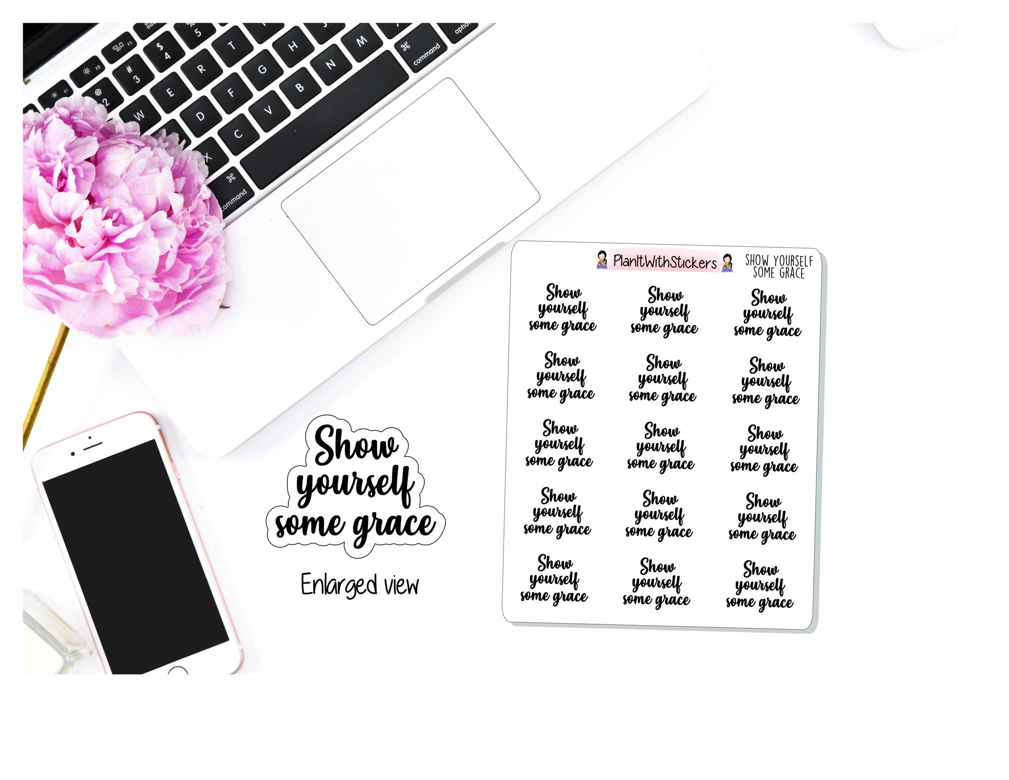 "Show Yourself Some Grace" Self Care Stickers