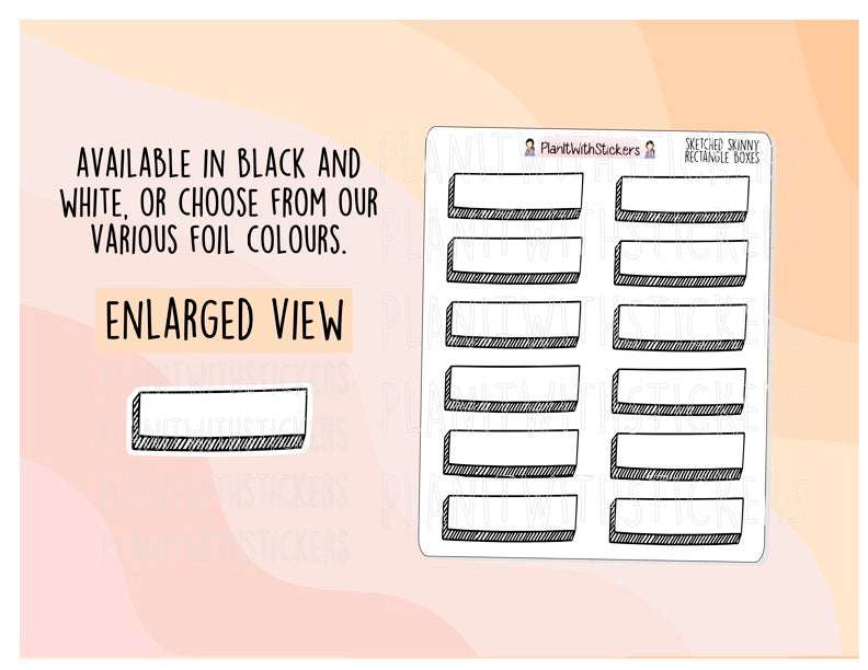 Sketched Skinny Rectangle Functional Box Stickers – PlanItWithStickers
