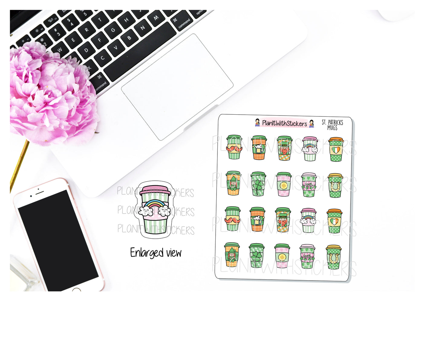 St. Patricks Day Irish Cup Decoration Planner Stickers