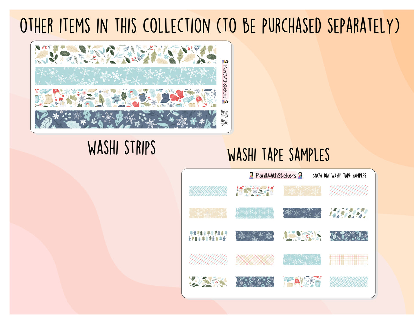 Snow Day Washi Strip Stickers