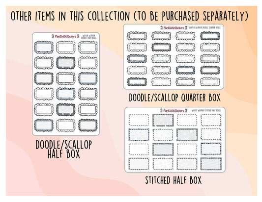 Winter Weather Doodle/Scallop Quarter Box Stickers