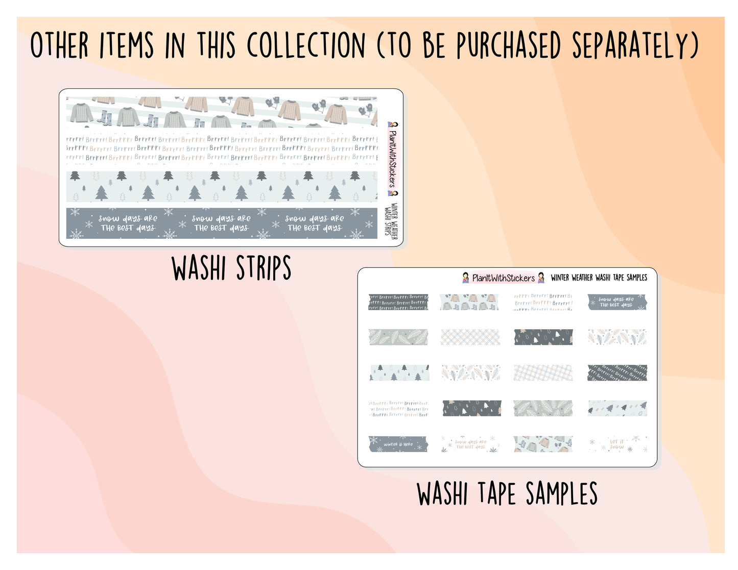 Winter Weather Washi Strip Stickers