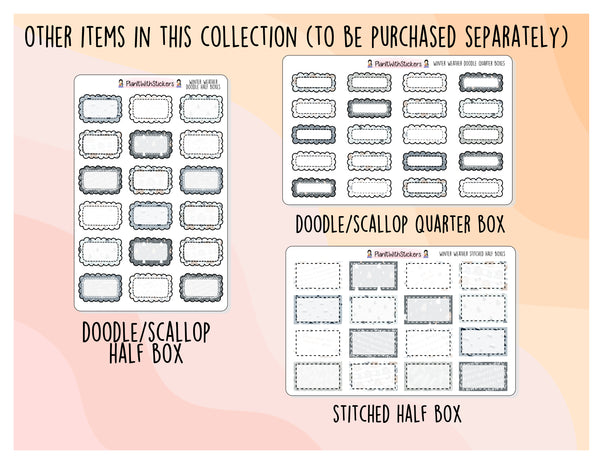 Winter Weather Doodle/Scallop Half Box Stickers