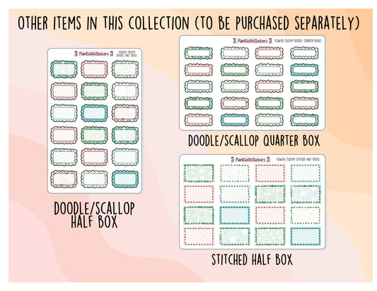 Floral Bloom Doodle/Scallop Quarter Boxes