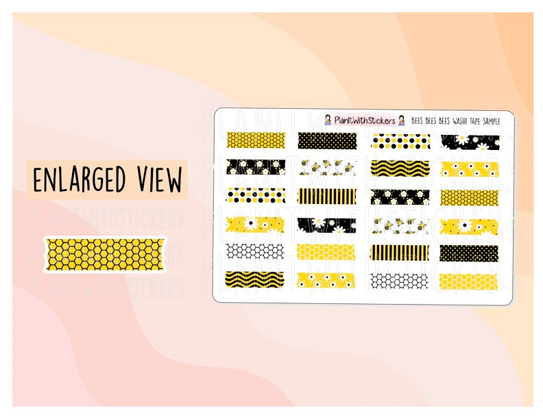 Bees Bees Bees Washi Tape Sample