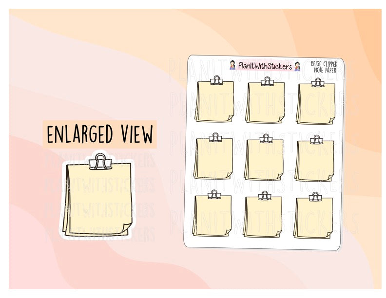 Clipped Note Paper in Beige