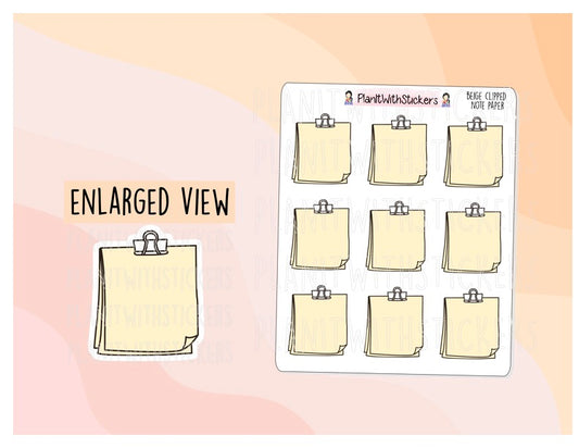 Clipped Note Paper in Beige