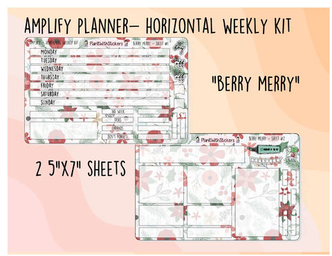 Berry Merry HORIZONTAL Amplify Planner Weekly Kit (2 SHEETS)