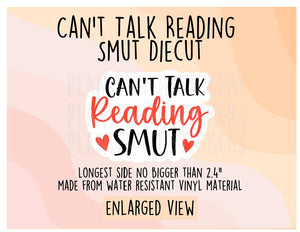 Can't Talk Reading Smut Vinyl Diecut Sticker