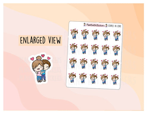 Valentine / Date Night Couple Kawaii Chibi Character Stickers