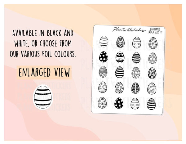 Easter Egg Monochrome Silhouette Deco VERS. 1 Stickers