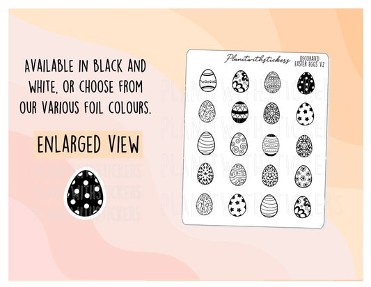 Easter Egg Monochrome Silhouette Deco VERS. 2 Stickers