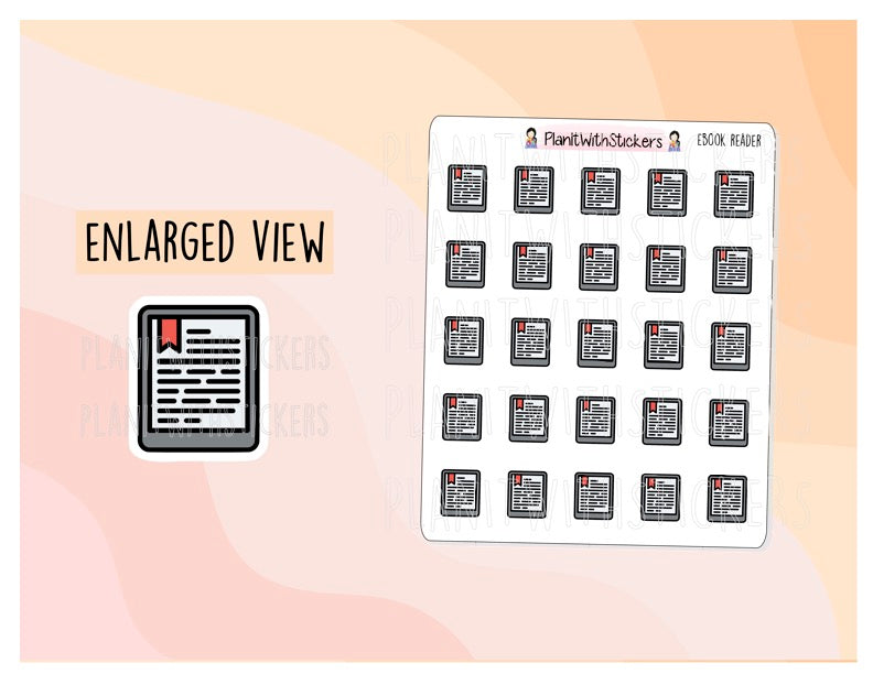 E-Reader Icon Sticker for your book journal/planner – PlanItWithStickers