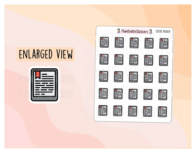 E-Reader Icon Sticker for your book journal/planner