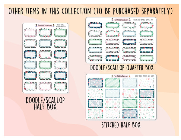 Holly Jolly Doodle/Scallop Quarter Box Stickers