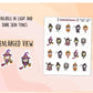 Halloween Chibi Girls In Costume Stickers Version (2 Skin Tones Available)