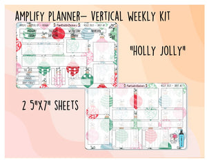 Holly Jolly VERTICAL Amplify Planner Weekly Kit (2 SHEETS)