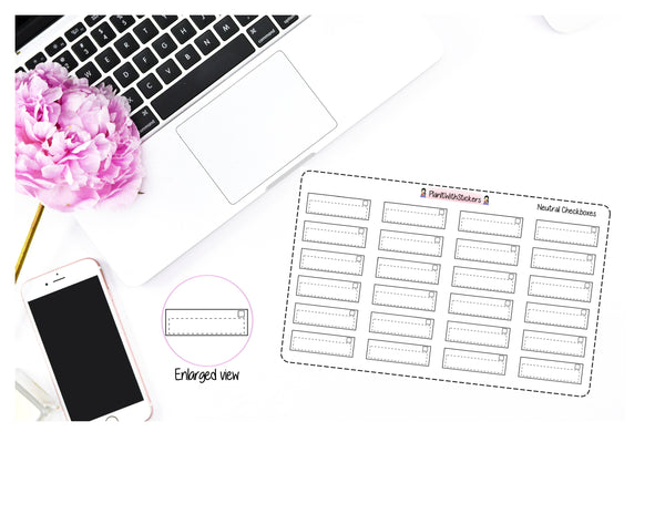 Neutral Dotted Checkbox Stickers for , Plum Paper, Recollections, and similar planners