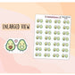 Kawaii Valentine Food Stickers - Avocado Couple