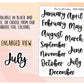 Monthly Header Script Stickers