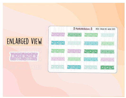 Pastel Snowflake Washi Tape Sample Stickers