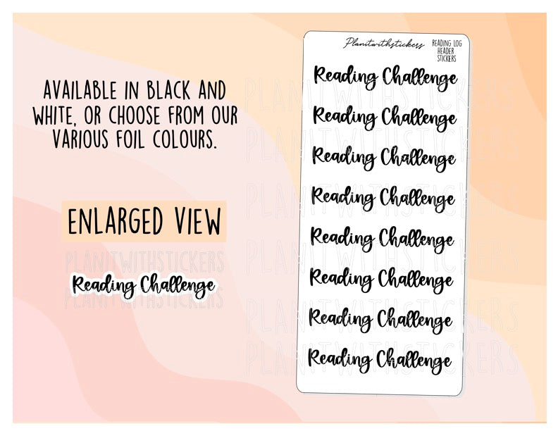 Reading Challenge Script - Bookish script stickers for your book journal / planner