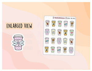 Spring Season Cup Decoration Planner Stickers