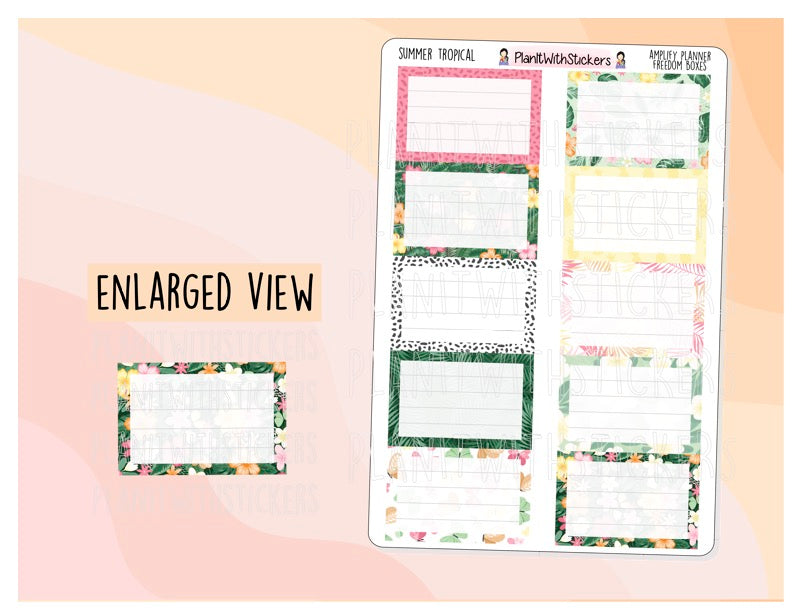 Tropical Summer Freedom Boxes for Amplify Planner